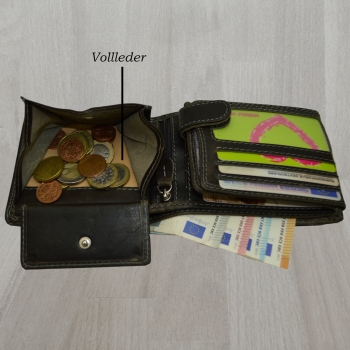 Herren Geldbörse Schwarz mit RFID Adler Motiv Voll Leder Doppelnaht Stabil robust modern